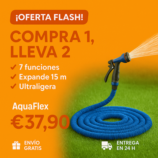 (Compra 1, Lleve 2) Manguera Inteligente 7 en 1 Expandible Hasta 15m - AquaFlex™ (LIQUIDACIÓN POR CIERRE)
